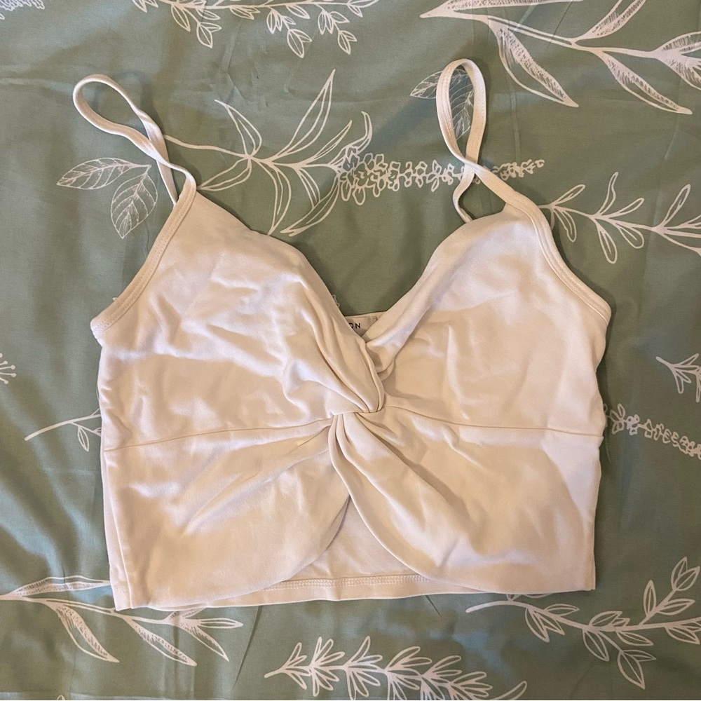 Babaton White Twist Front Aritzia Tank Top Size Small